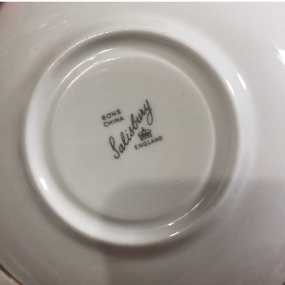 Vintage Salisbury Bone China England Cosmos Floral Teacup & Saucer - Picture 7 of 7